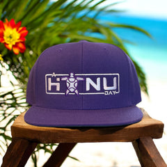 A Honu Day Signature Series Flat Brim Hat — Purple